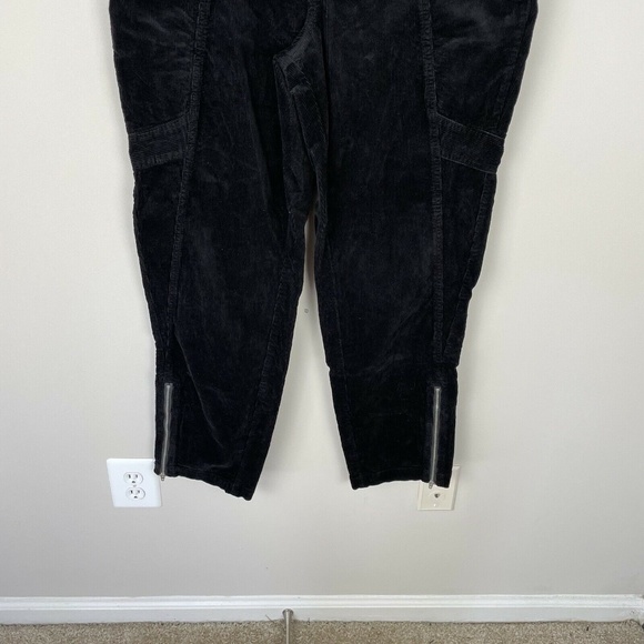 Anthropologie Pilcro Slim Corduroy Cargo Pants Size 32 Tall Black Ankle Zip New - Picture 10 of 10